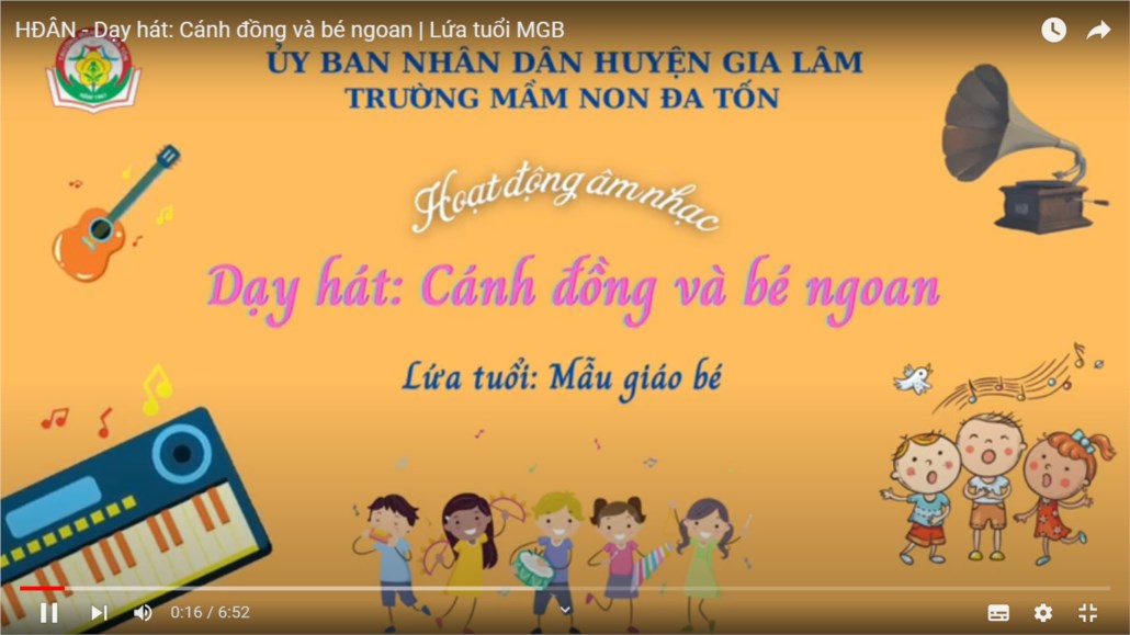 Dạy hát   Cánh đồng và bé ngoan  - Giáo viên: Nguyễn Thị Thanh Loan